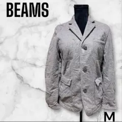 【BEAMS】M グレー スタンドカラージャケット コットン100％