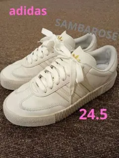 《希少》adidas　サンバローズ 　ホワイト 　ゴールド　24.5　 厚底のサムネイル