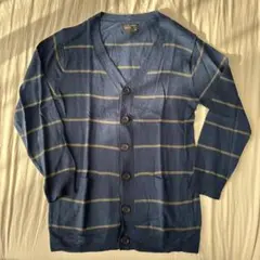 WHO'S WHO GALLERY M ネイビー ストライプ カーディガン