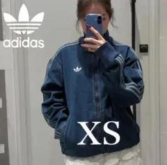 新品XS】アディダス　デニムジャケットファイヤーバードトラック インディゴブルー