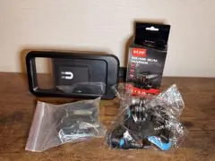 バイク用品 4点セット スマホホルダー USB電源 ヘルメットロック GoProのサムネイル