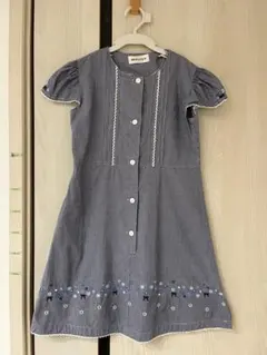 ARTLETTER キッズ 半袖ワンピース 紺色 花柄刺繍　120のサムネイル
