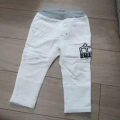 クレードスコープ 電車刺繍 ホワイトパンツ