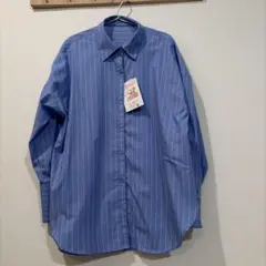 しまむら/新品 ⭐︎SUNNY HOUSE ストライプシャツ ブルーM