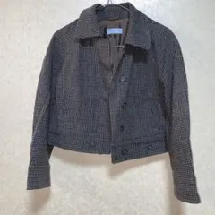美品 千鳥格子柄 ショート丈 テーラードジャケットのサムネイル