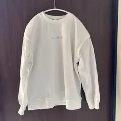 ホワイト素材切り替えカットソー　着回し力抜群160サイズ