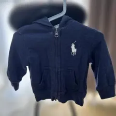 【値下げ】Ralph Lauren ネイビー フルジップパーカー 12M