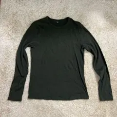UNIQLO ソフトリブクルーネックT　Lサイズ　ダークグリーン
