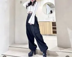 lipservice サイドオープン2wayカーゴパンツblack/Sサイズ