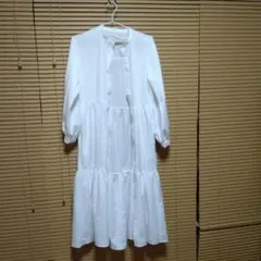 GU ホワイト シャツワンピース 長袖　sサイズ