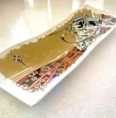 2点おまとめ　FSS/ファイブスター物語 九谷焼 長皿・豆皿＆豆猪口【希少】