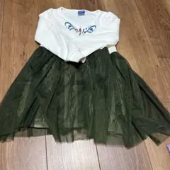 花柄プリント長袖ワンピース