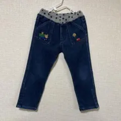 ミキハウス デニム パンツ 100cm ダークブルー