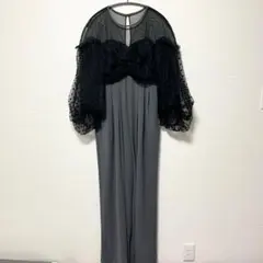 kana】3wayレースショートボレロノースリーブパンツドレス グレー M 