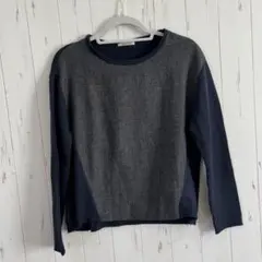 Simplicite ヘリンボーンニット フリーサイズ ネイビー