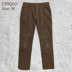 ユニクロ パンツ ブラウン コーデュロイ ストレッチ ロングパンツ M