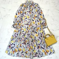 極美品 Sov. フラワーボウタイリボンワンピース - メルカリ
