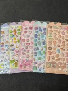 ボンボンドロップ風　立体シール　5枚セット