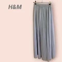 H&M フレアロングスカート　チュール　2枚重ね　ライトブルー　ゴム　レディースのサムネイル