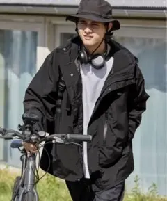 HECT オーバーサイズ撥水ナイロンマウンテンパーカー L ブラック