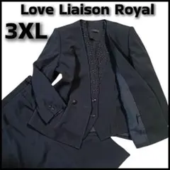 極美品【大きいサイズ】ブラックフォーマルスーツ セットアップ 黒 17号 3XL