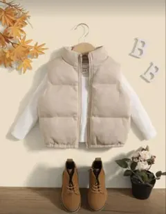 SHEIN ベージュ 中綿ダウンベスト