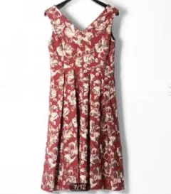 極美品✩グレースコンチネンタル　フレアワンピース　ジャガード　総柄　Aライン