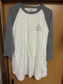 HUF　ハフ　七分袖カットソー　Lサイズ　ホワイト/グレー
