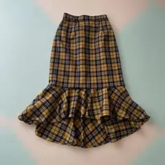 チェック柄マーメイド切り替えスカート Mサイズ