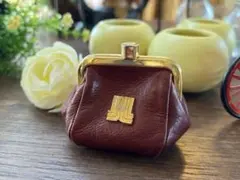 k305 LANVIN/ランバン プラムカラー がま口コインケース ミニポーチ