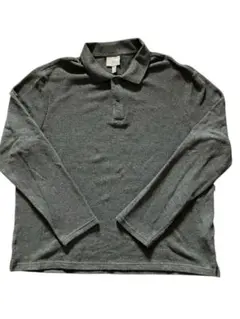 H&M グレー 長袖ポロシャツ レギュラーフィット　XLサイズ