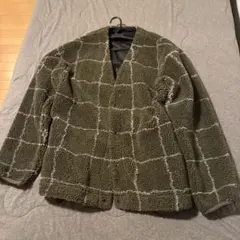 BEAMS チェック柄 フリースジャケット