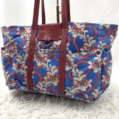 ☆希少☆大容量☆ヴィヴィアンウエストウッド　花柄キャンバストート　レザーハンドル