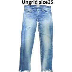 Ungridアングリッドスキニーデニム 25 ローライズスキニーダメージジーンズ