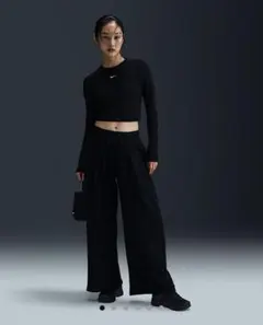 Nike ミッドライズ　プリーツ　フレンチテリー　パンツ