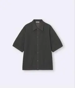 GU ウォッシャブルブークレニットシャツSダークブラウンのサムネイル