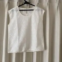 ホワイト レース ノースリーブシャツ