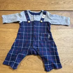 ベルメゾン　petit editer チェック柄ロンパース