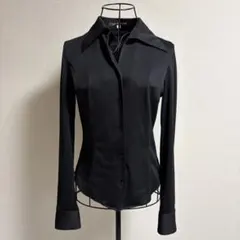 MICHEL KLEIN ミッシェルクラン 長袖シャツ ブラウス 黒
