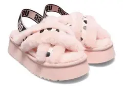 【即納】UGG アグ ファー プラットフォームサンダル ピンク 厚底 スポサン