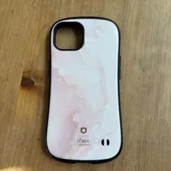 iFace マーブル模様 ピンク ハードケース　iPhone14対応
