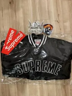 Supreme/Champion Satin Varsity Jacket L黒