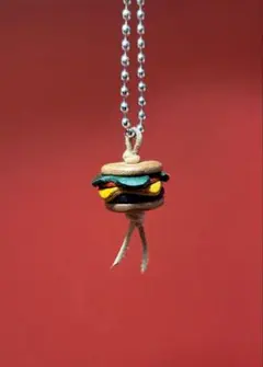 レザークラフトミニサイズチーズバーガーキーホルダー