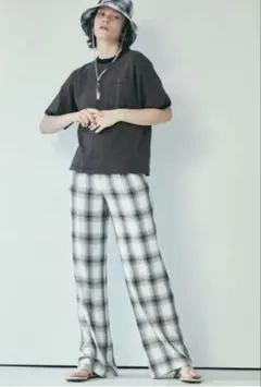 Pheeny オンブレチェックパンツ グリーン 1のサムネイル