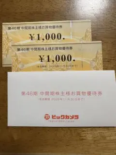 ビックカメラ　株主優待券　2000円分