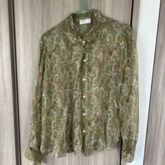 agnis b. 花柄シースルー長袖シャツ