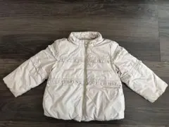 petit main プティマイン　フリル付き中綿コート　ベージュ　モカ　100