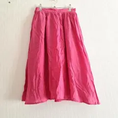 ピンク フレアスカート M　ひざ丈　レディース
