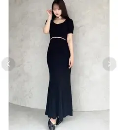 リゼクシー♡ウエストパールマーメイドニットワンピ♡ブラック