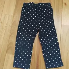 ドット柄 裏起毛 長パンツ 95